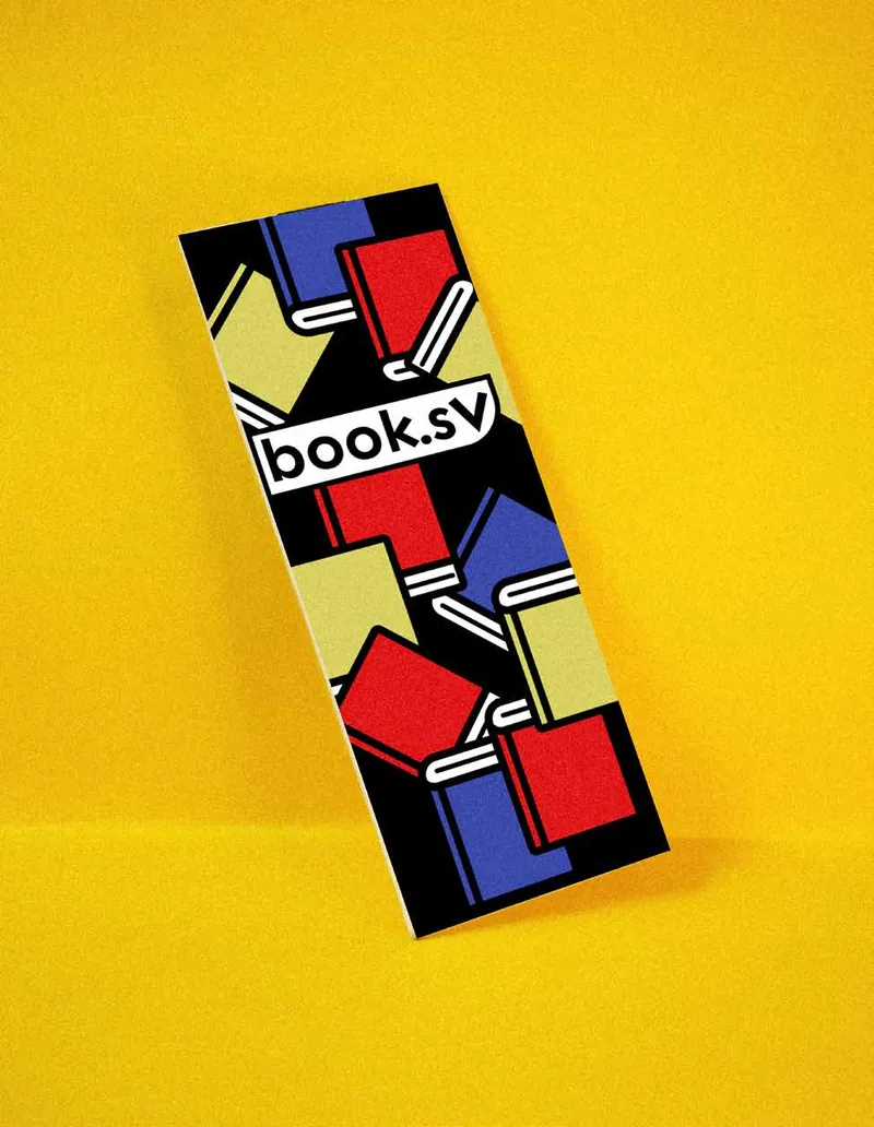 Book.sv bookmark patterned with books